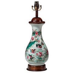 Late 19th Century Canton Porcelain Vase Lamp