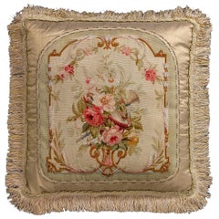Cushion: 18th Century, Wool. A Bouquet of Flowers 