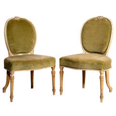 Pair of Adam Period Painted Single Chairs