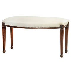 George III Mahogany Bow-Front Window Bench 8