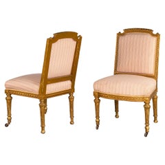 Pair of Early 20th Century Giltwood Single Chairs