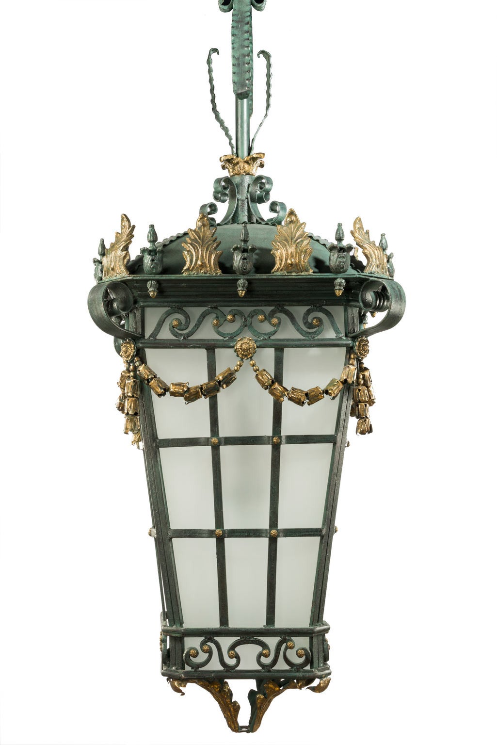 English Early 20th Century Bronze Lantern