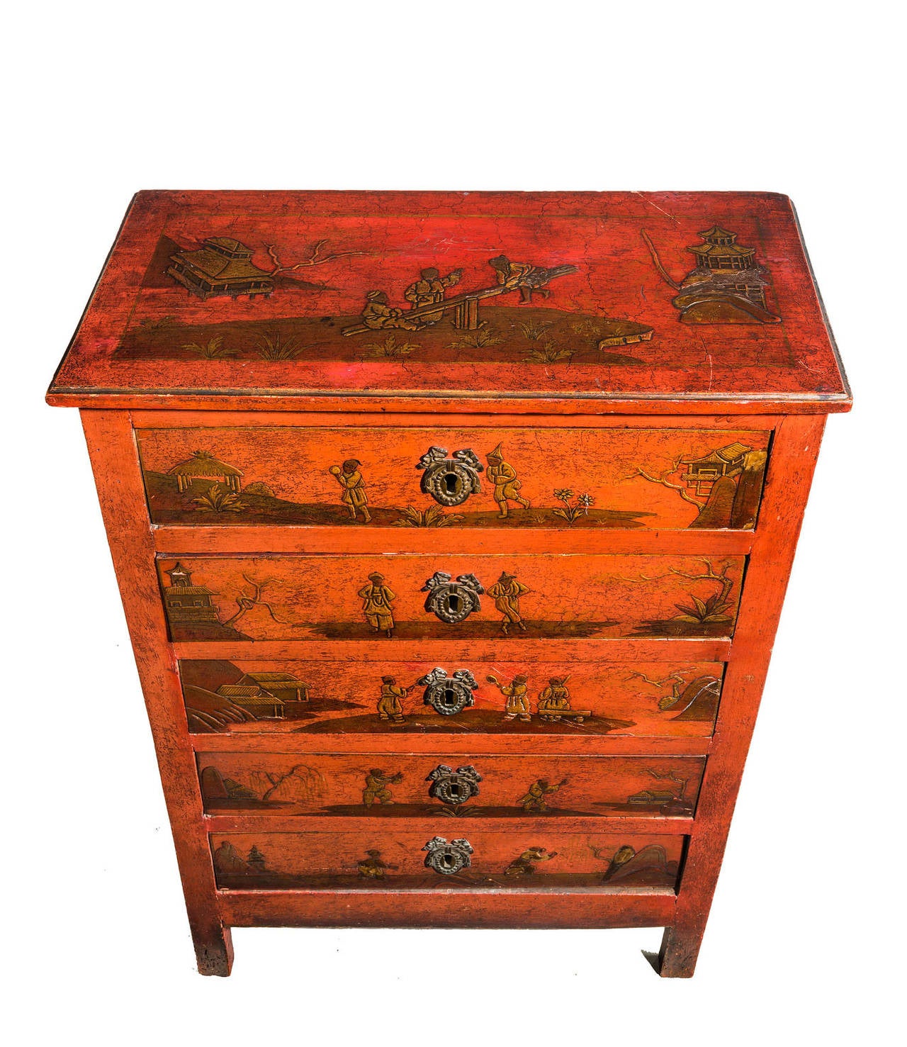 Chinese Mid-18th Century Red Lacquered Chest