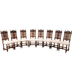 Set of Eight 17th Century Charles II Style Single Chairs
