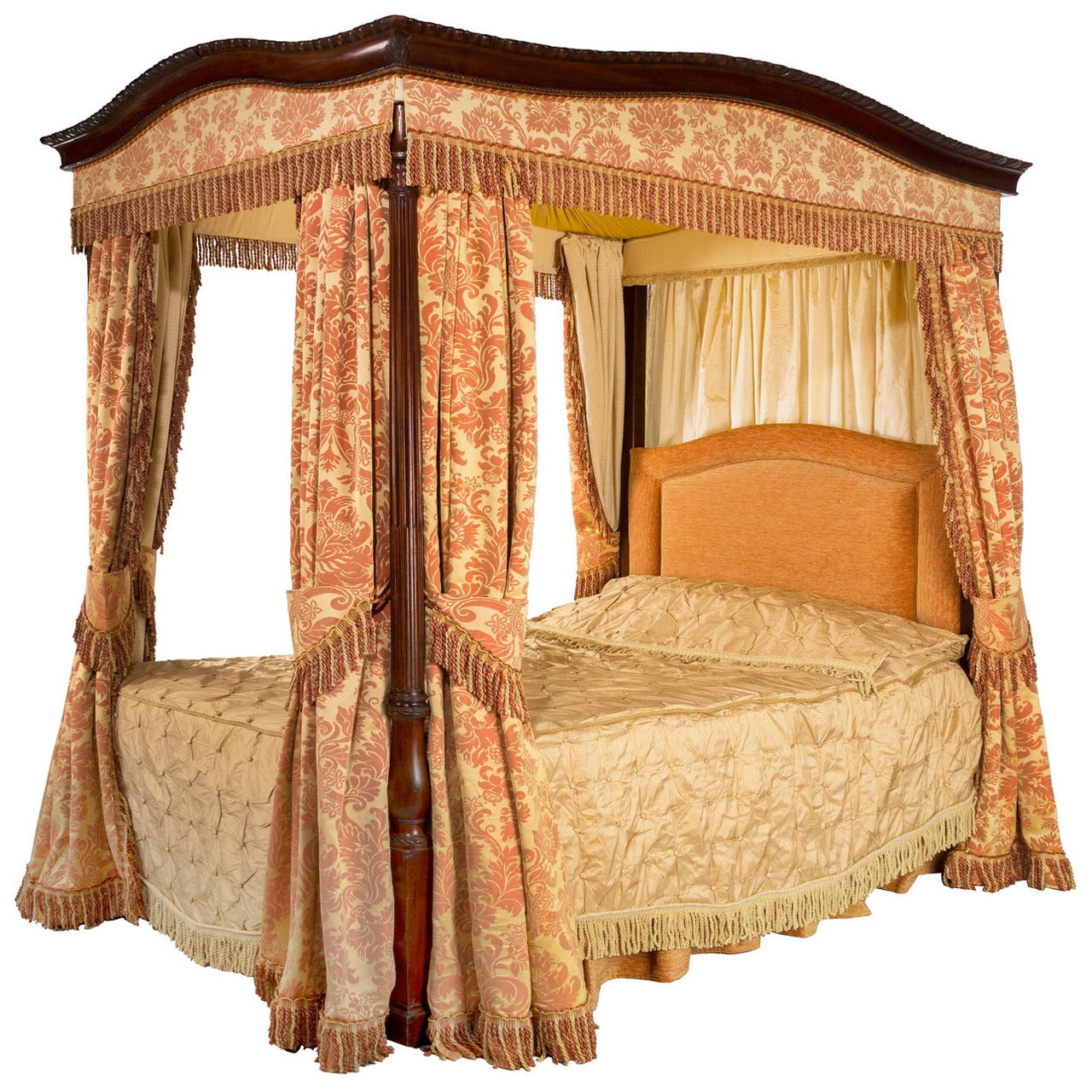 Early 20th Century Mahogany Frame Four-Poster Bed For Sale
