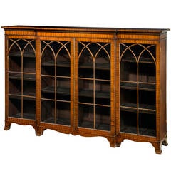 20th Century Mahogany Breakfront Bookcase