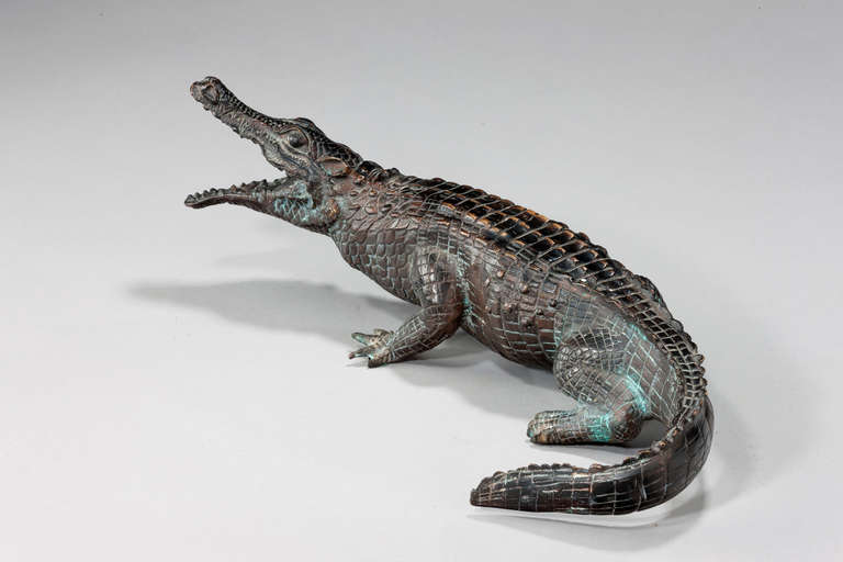 1920s Bronze Figure of an Alligator In Good Condition In Peterborough, Northamptonshire