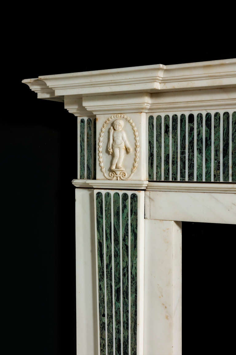 British George III Neoclassical Marble Fireplace