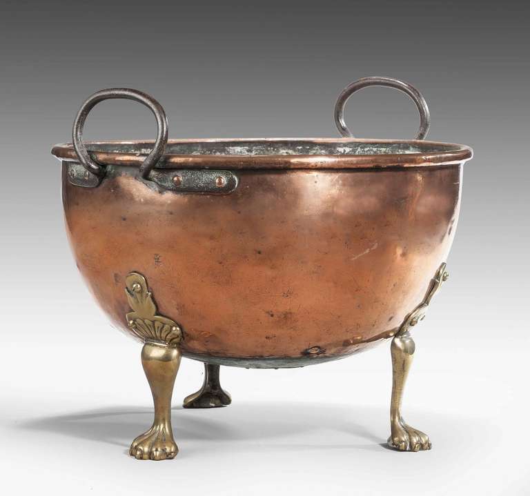 An early 19th century massive copper container, originally for cream.