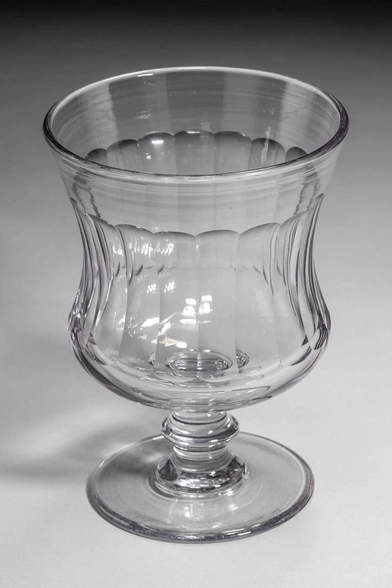 19th Century Pair of George III Period Glass Goblet Vases