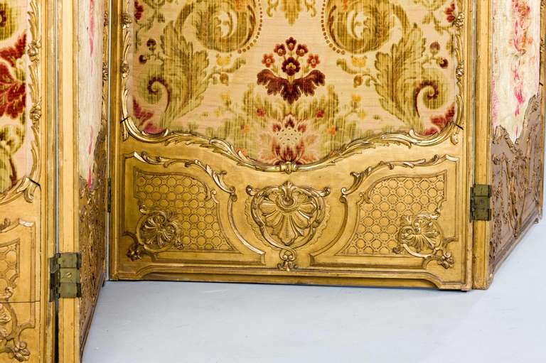 19th Century French Giltwood Four-Fold Screen 2