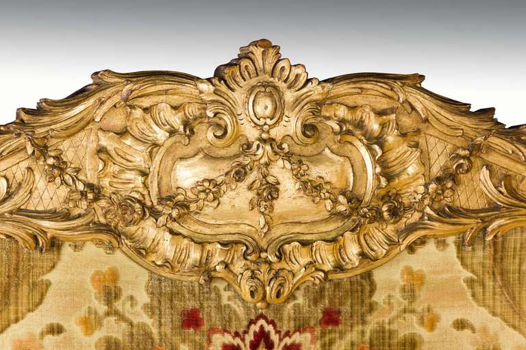 19th Century French Giltwood Four-Fold Screen 4