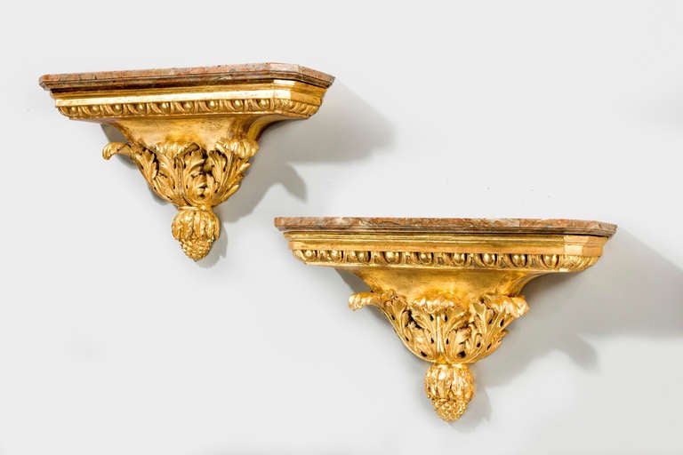 Pair of Large Giltwood Brackets In Good Condition In Peterborough, Northamptonshire