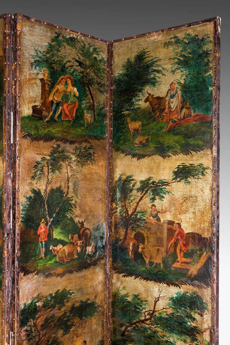 Mid-18th Century Six-Fold Screen In Good Condition In Peterborough, Northamptonshire