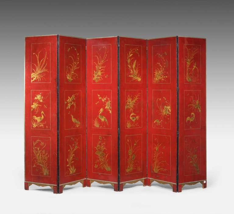 Mid to Late 19th Century Six Fold Screen  2