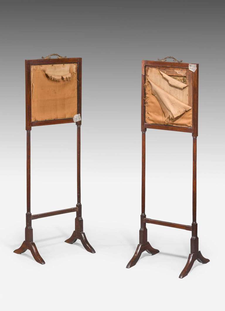 18th Century and Earlier Pair of George III Period Small Screens