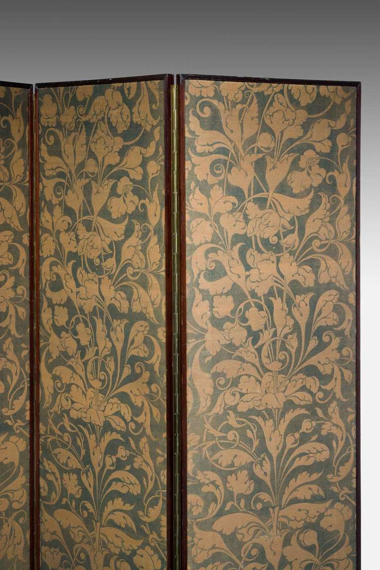 Fine 19th Century Gold Ground Four Fold Screen 6