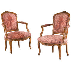 Pair of Louis XV Period Fauteuils 10