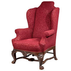 Late 19th Century Mahogany Wingback Chair
