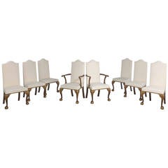 Set of Eight Walnut and Parcel-Gilt Chairs 2