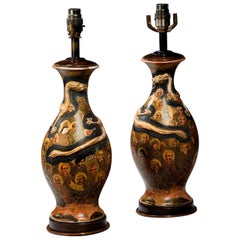 Pair of early 20th century Japanese Ovoid Vase Lamps