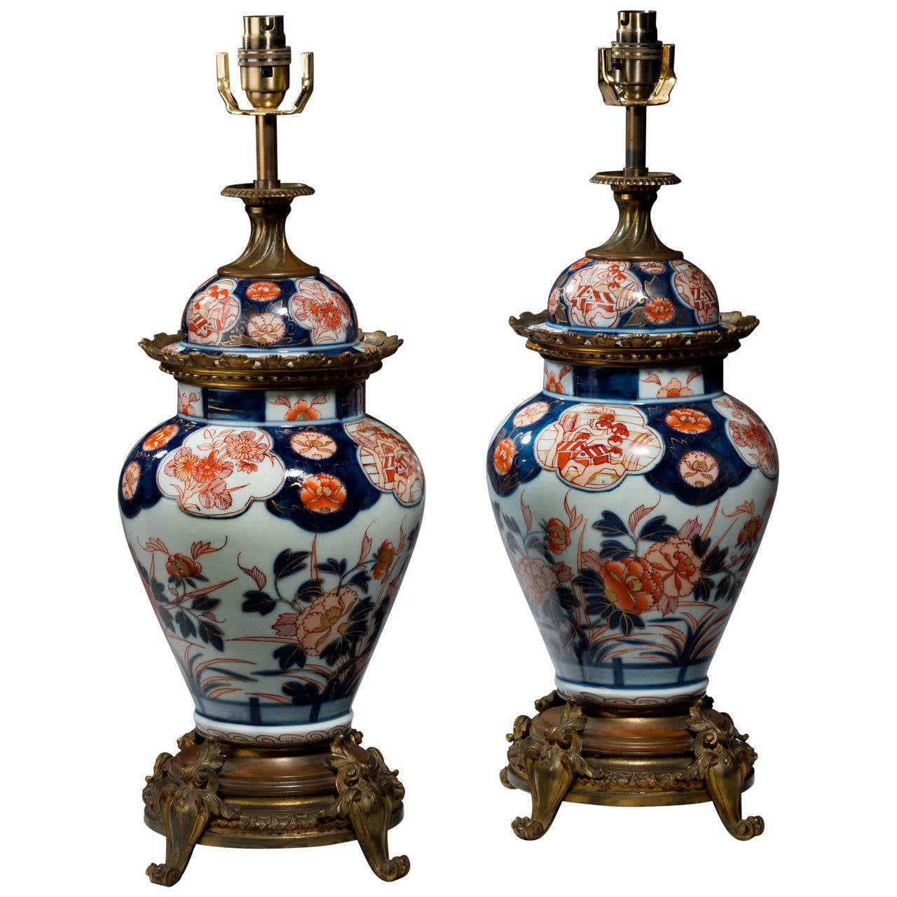 Pair of Japanese Imari Vase Lamps at 1stDibs