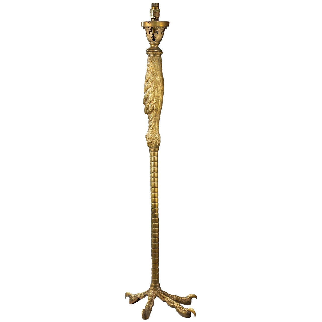 1920s Cast Brass Ostrich Lamp at 1stDibs