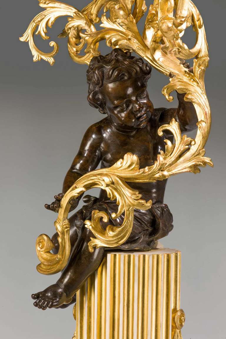 Pair of 19th Century Cold Cast Gilt Bronze Putti 2