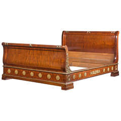 Early 19th Century Mahogany Lit de Bateau