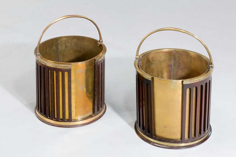 British Near Pair of George III Period Plate Buckets For Sale