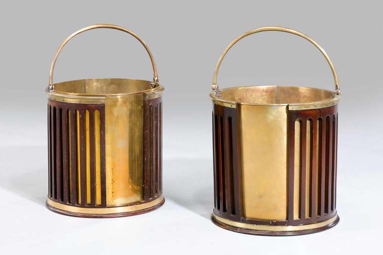 Near Pair of George III Period Plate Buckets In Excellent Condition For Sale In Peterborough, Northamptonshire