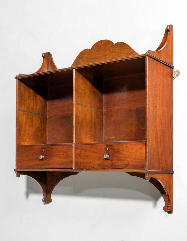 19th Century George Ill Period Pale Mahogany Hanging Shelves