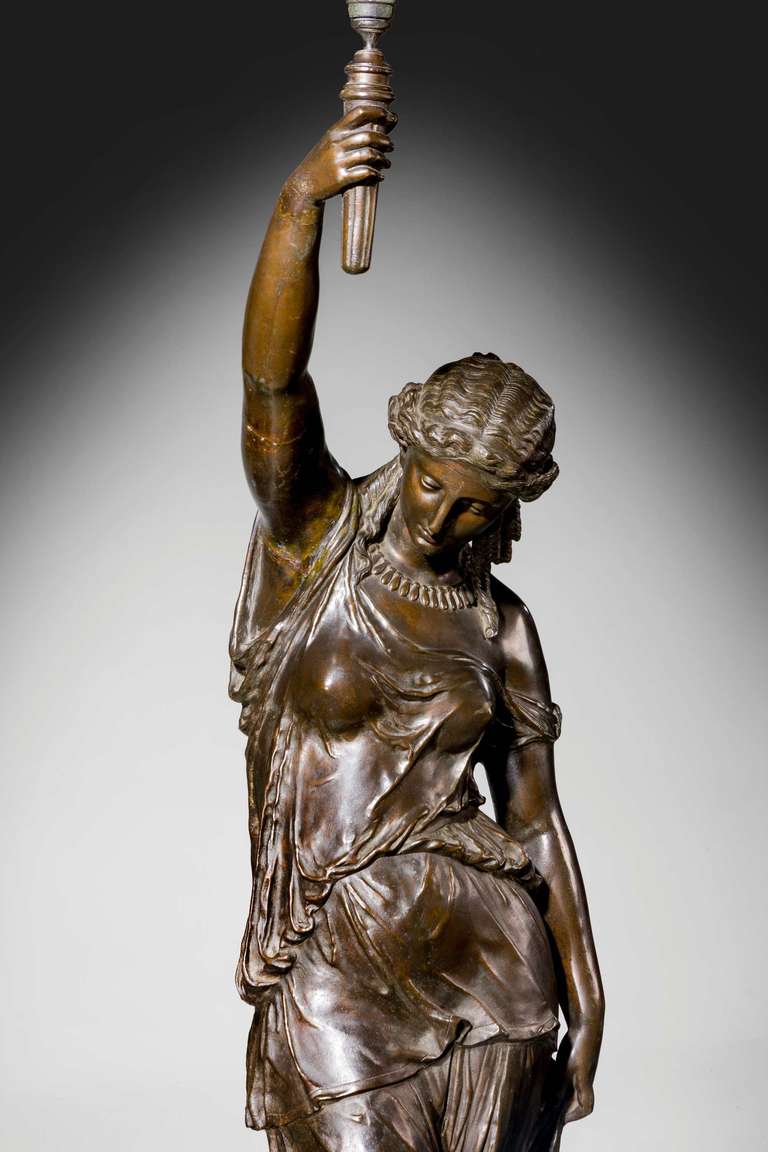 English Figure of a 19th Century Neoclassical Maiden after John Bell For Sale