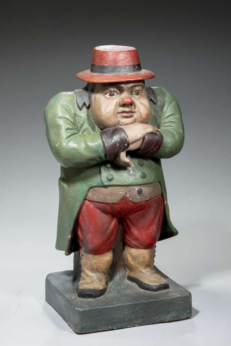 Polychromed Pair of Mid-19th Century Polychrome Figures For Sale