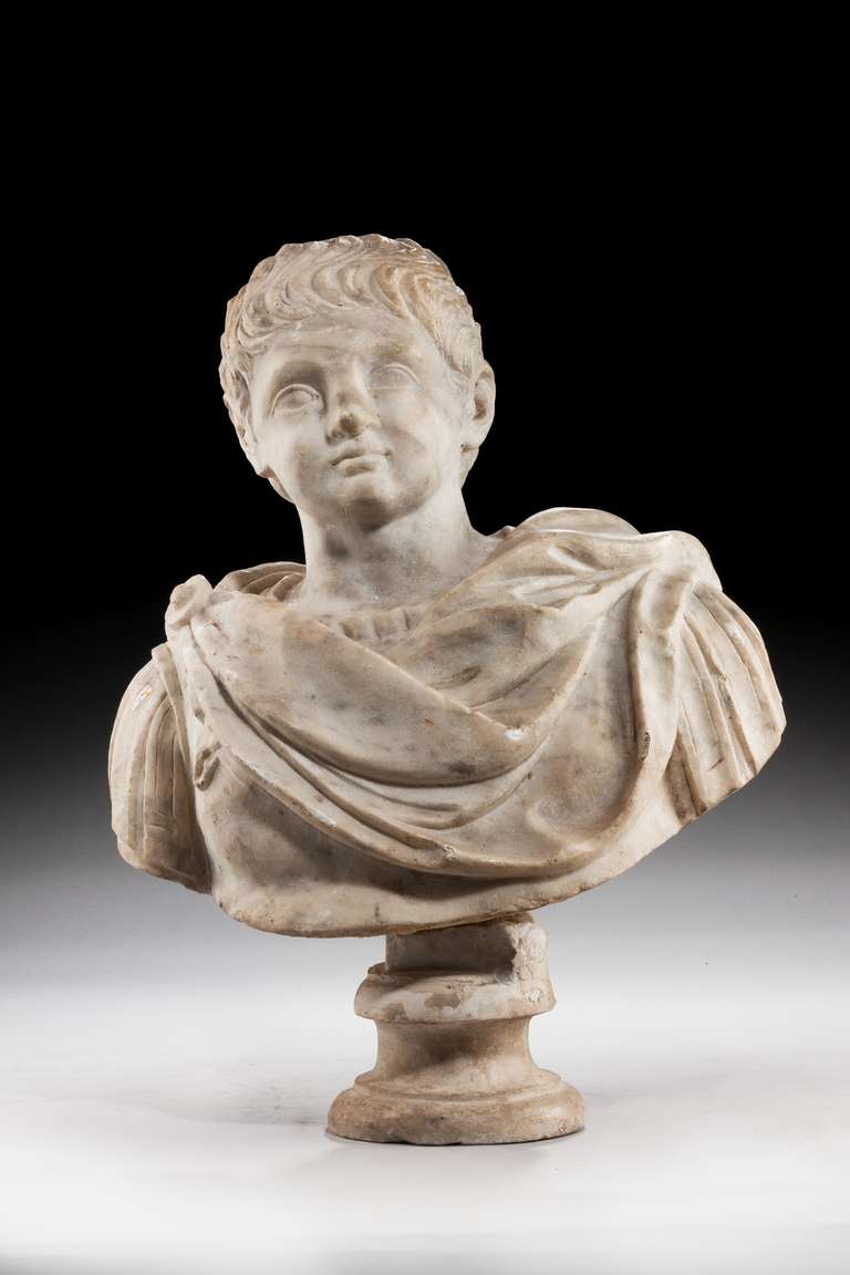 17th Century Marble Head of a Boy