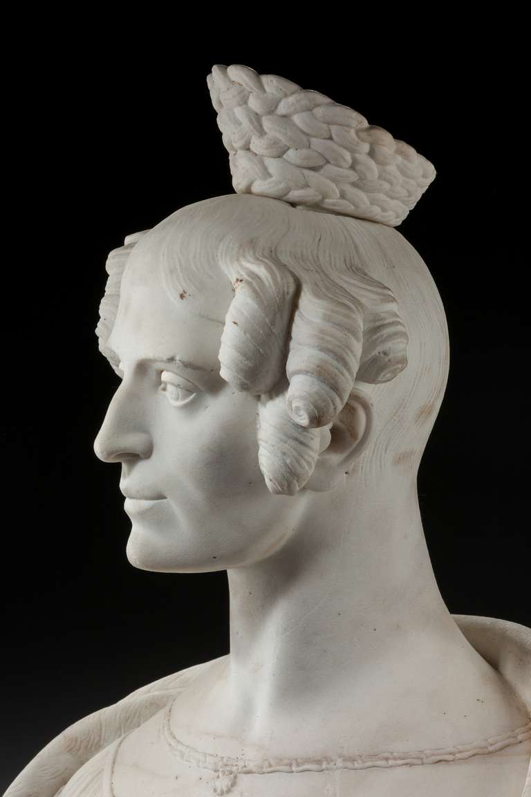 19th Century Marble Bust of a Young Women 4