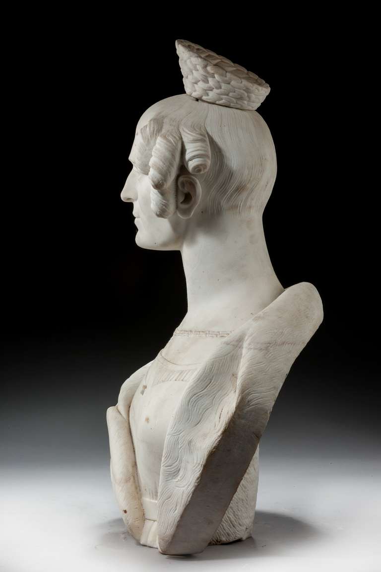 19th Century Marble Bust of a Young Women 2