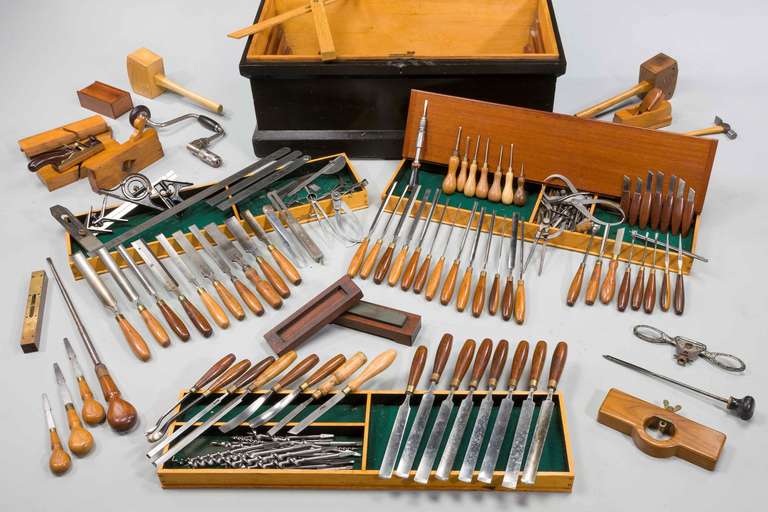 Early 20th Century Cabinetmaker's Fitted Wooden Box In Excellent Condition In Peterborough, Northamptonshire