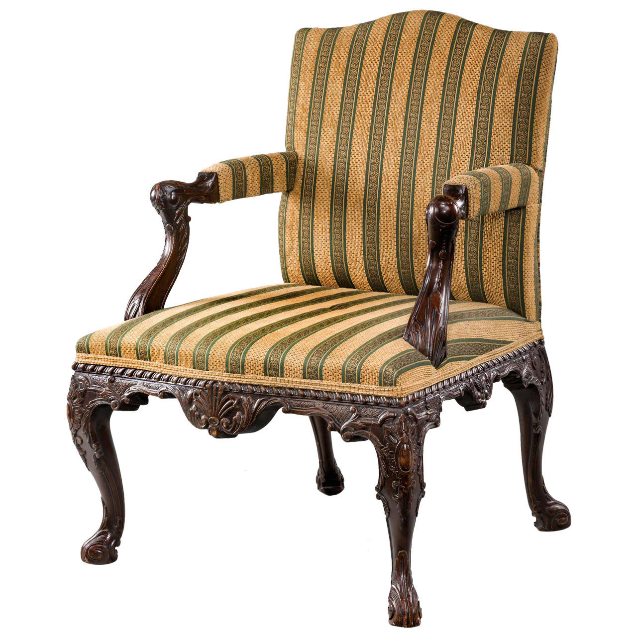 19th Century Mahogany Gainsborough Armchair For Sale at 1stdibs