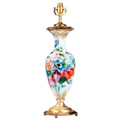 Late 19th Century Single Opaline Ovoid Lamp