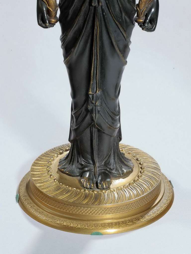 Pair of English 19th Century Bronze Candelabra Figures 3