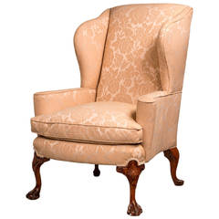 George II Design Walnut-Framed Wing Chair 10