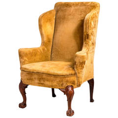 Late 19th Century Walnut-Framed Wing Chair