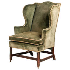 Chippendale Period Mahogany-Framed Wing Chair