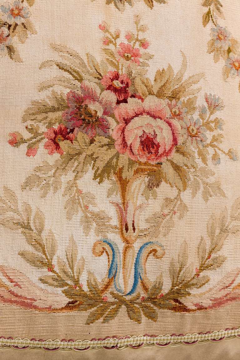 French Cushion: 18th Century, Wool with Silk Highlights