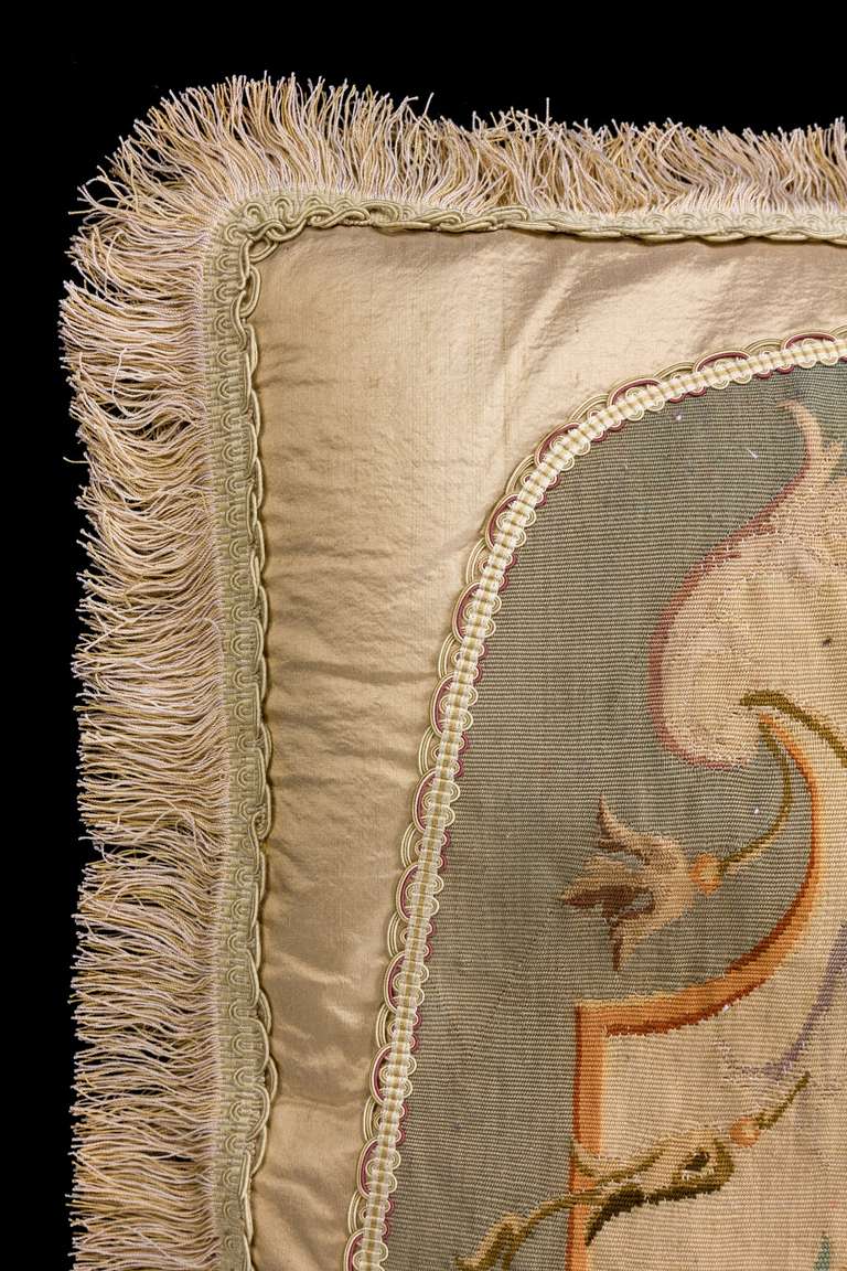 Cushion: 18th Century, Wool with an Armorial Central Cartouche  1