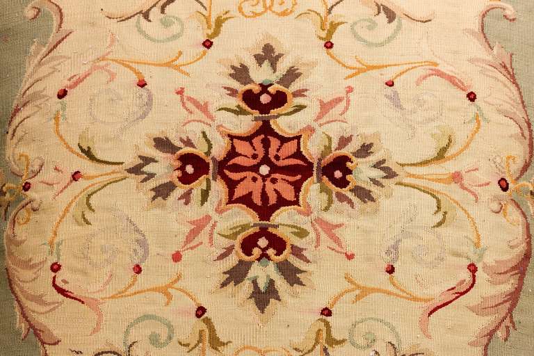 French Cushion: 18th Century. Wool with Stylised Framework and Festoons