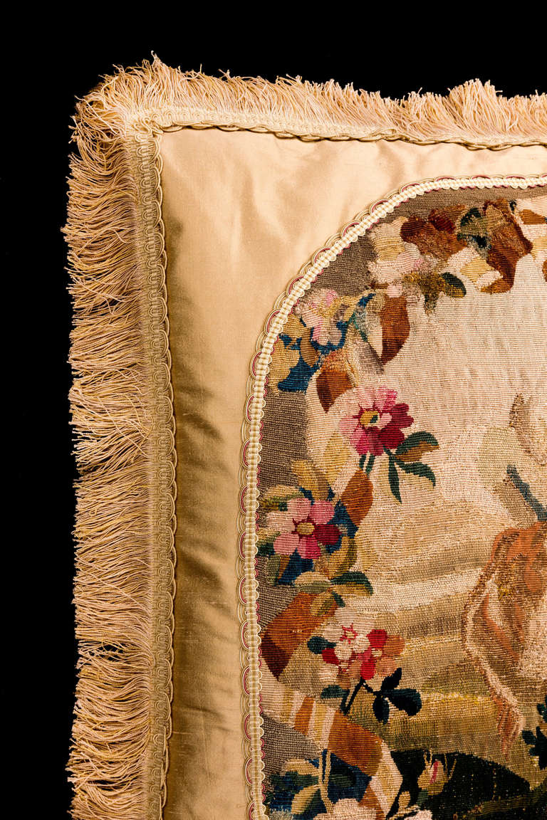 French Cushion: Early 18th Century Wool