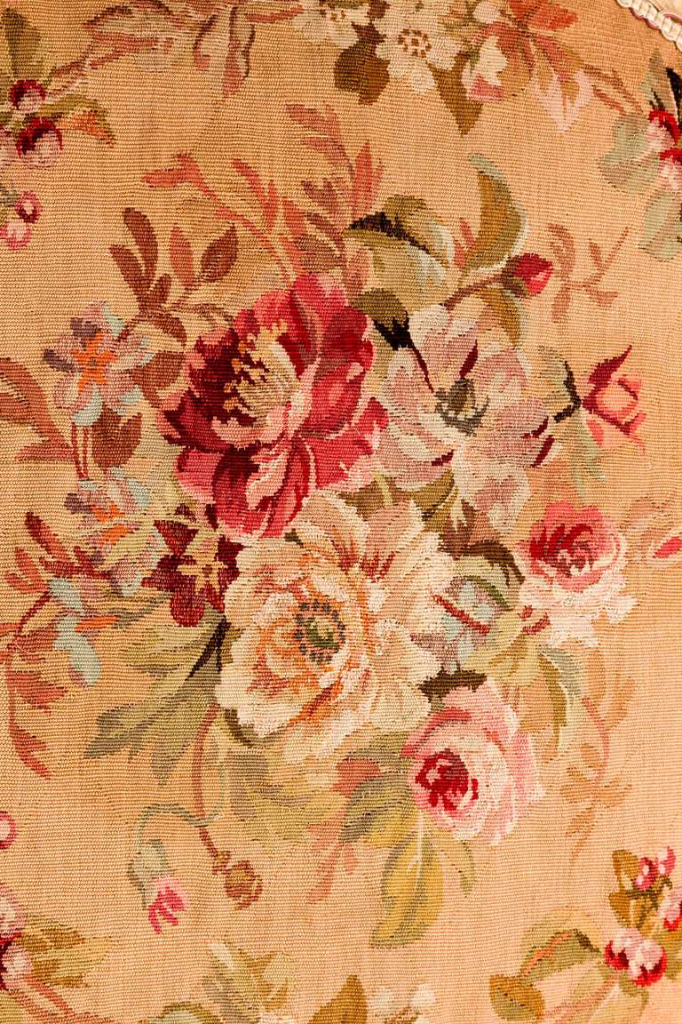 French Cushion: 18th Century, Wool. A Bouquet of Flowers