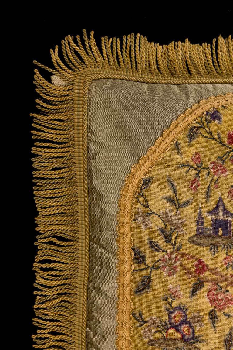 French Cushion: 18th Century, Wool. A Framework of Oriental Foliage